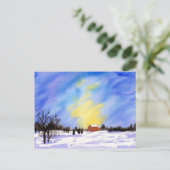 WinterBoerderij Briefkaart (Staand voorkant)