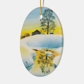 WinterBoerderij Keramisch Ornament (Links)