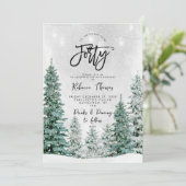 Winterbomen 40e verjaardag uitnodiging (Staand voorkant)