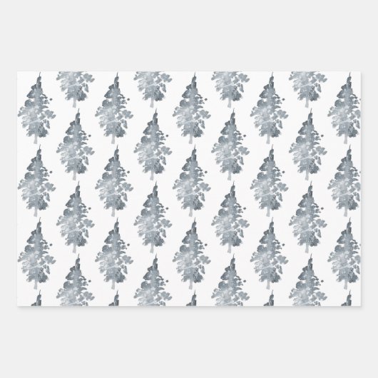 Winterbomen en -bladeren inpakpapier vel (Voorkant)