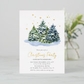 Winterbomen en kerstfeestdagen folie uitnodiging (Staand Voorkant)