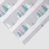 Winterbomen en Sneeuw Lichtgrijs Patroon Tissuepapier (Detail)