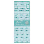 Winterbomen en sneeuwvlokken Patroonblauw Wijn Cadeautas (Achterkant)