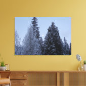 Winterbomen in het landschap van Dawn Montana Canvas Afdruk (Insitu (Woonkamer))