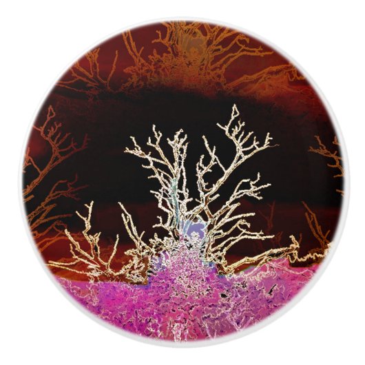 WINTERBOMEN KERAMISCHE KNOP (Voorkant)