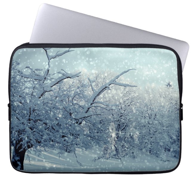 Winterbomen Landschap Laptop Sleeve (Voorkant)