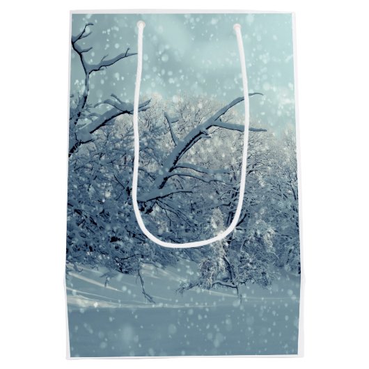 Winterbomen Landschap Medium Cadeauzakje (Achterkant)