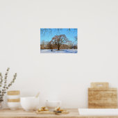 Winterbomen met vogels poster (Keuken)