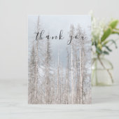 Winterbomen op blauwe grillige flat dank u kaart (Staand voorkant)