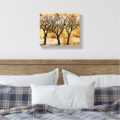Winterbomen op theezakachtergrond canvas afdruk (Insitu (Slaapkamer))