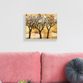 Winterbomen op theezakachtergrond canvas afdruk (Insitu (Woonkamer))