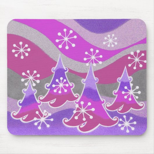 Winterbomen paarse mousepad muismat (Voorkant)