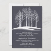 Winterbomen QR Code Huwelijksuitnodiging Kaart (Voorkant)