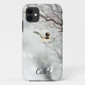 Winterbomen Schattigee Chickadee Bird aanpassen Case-Mate iPhone Case (Achterkant)