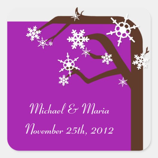 Winterbomen Snowflake Envelope-zegels / Stickers (Voorkant)