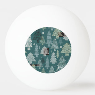 Winterbomen, vintage kerstpatroon. pingpongballen