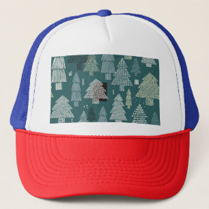Winterbomen, vintage kerstpatroon. trucker pet