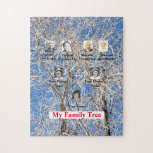 Winterboom - Drie-generatiefamiliefoto's Legpuzzel