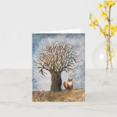 Winterboom en vos kaart (Gele Bloem)