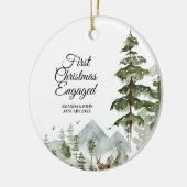 Winterboom gepersonaliseerd eerste Kerstmis verloo Keramisch Ornament (Links)