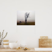 Winterboom in Foggy Meadow #2 Poster (Keuken)
