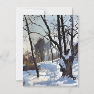Winterboom in olie feestdagenkaart
