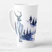 Winterboomrendier in de bossen latte mok (Linkerhoek)