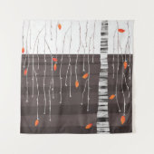 Winterboomzwart Wandkleed (Voorkant)