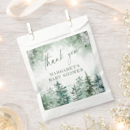 Winterbos baby shower bedankzakje