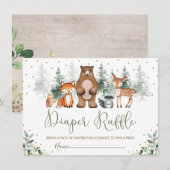 Winterbos Bos groen Luier Raffle Informatiekaartje (Voorkant / Achterkant)