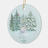 Winterbos bosland herten keramisch ornament (Links)