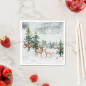 Winterbos Dieren Vrede op Aarde Kerstmis Servet (Insitu)