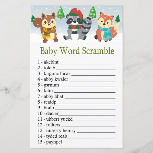 winterbos dierlijk Baby-woordrammer (Voorkant)