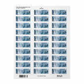 Winterbos en marineblauw en wit Waterverf Etiket (Full Sheet)