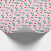 Winterbos groene pine met roze kerst cadeaupapier (Hoek)