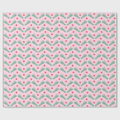 Winterbos groene pine met roze kerst cadeaupapier (Vlak)