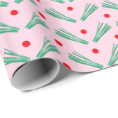 Winterbos groene pine met roze kerst cadeaupapier (Rol Hoek)