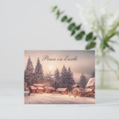 Winterbos Huizen, Vrede op Aarde Feestdagenkaart (Staand voorkant)