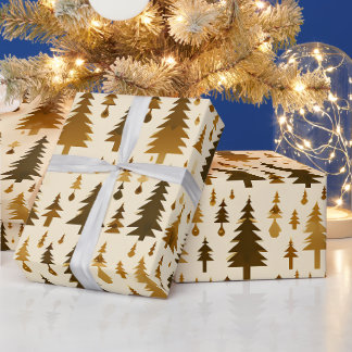 Winterbos in gouden inpakpapier
