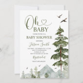 Winterbos Kerstmis groen Baby shower Kaart (Voorkant)