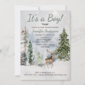 Winterbos Land Deer Baby shower Kaart (Voorkant)