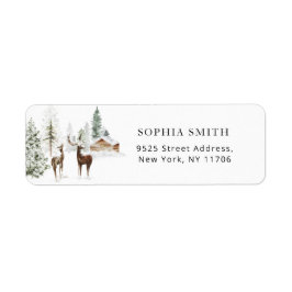 Winterbos met cozy Return Address Label
