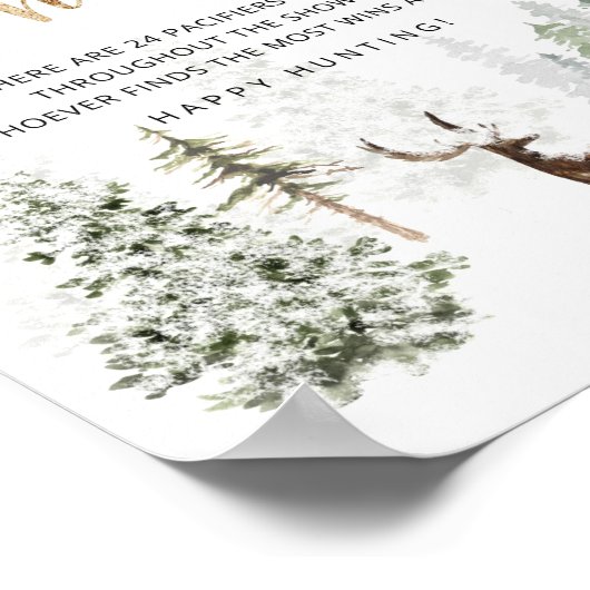 Winterbos met Pacifier-jachtwedstrijd Poster (Hoek)