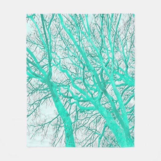 Winterbos (nertsgroen) fleece deken (Voorkant)