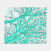 Winterbos (nertsgroen) fleece deken (Voorkant (Horizontaal))