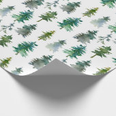 Winterbos Pijnboompatroon Cadeaupapier (Hoek)