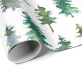 Winterbos Pijnboompatroon Cadeaupapier (Rol Hoek)