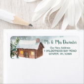 Winterbos, terugzendadres voor de kajuit etiket (Insitu)