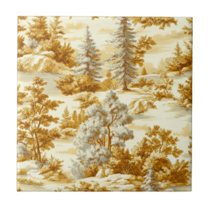 Winterbos Toile de Jouy-patroon (10) Tegeltje
