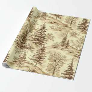 Winterbos Toile de Jouy-patroon (2) Cadeaupapier
